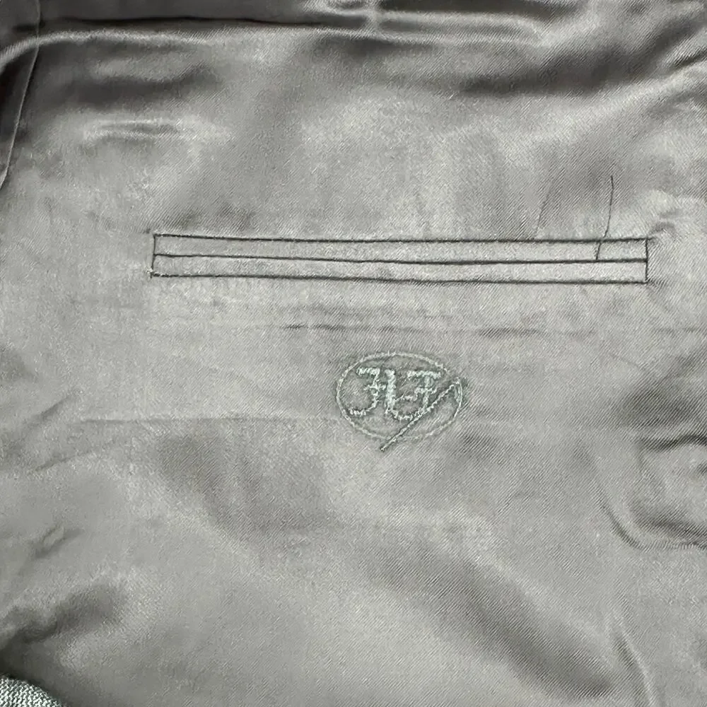 Vintage Hickey Freeman Suit Jacket Mens 44R Gray Loro Piana Tasmanian Super 130s